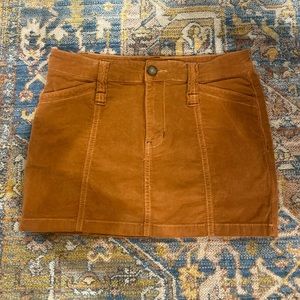 Free People Burnt Orange Corduroy Mini Skirt
